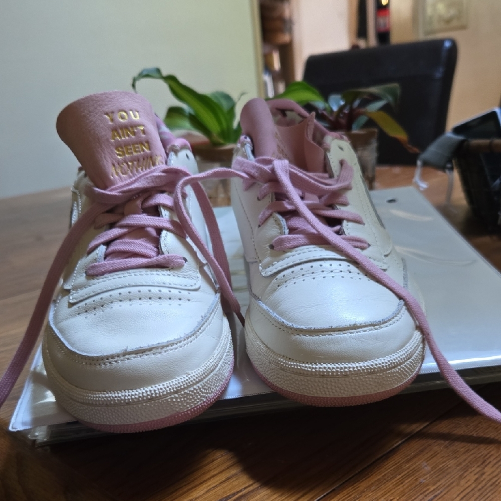 Reebok Pink and White Low-Top Sneakers for Casual Style